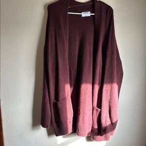 A Burgundy Open Cardigan